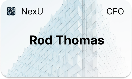 Decorative card with a modern networking logo